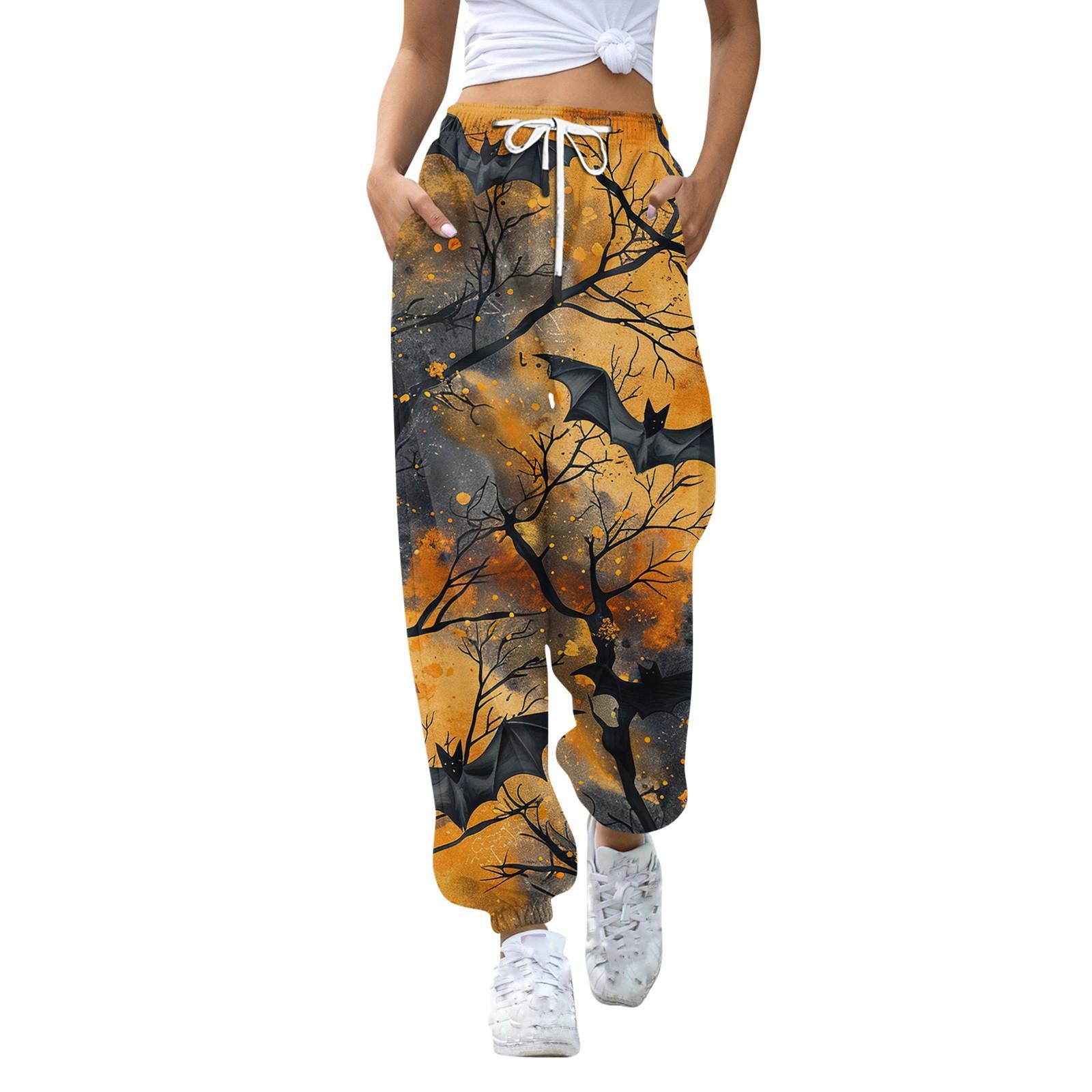 

Женские модные спортивные повседневные спортивные штаны с карманами и шнурком с принтом XL