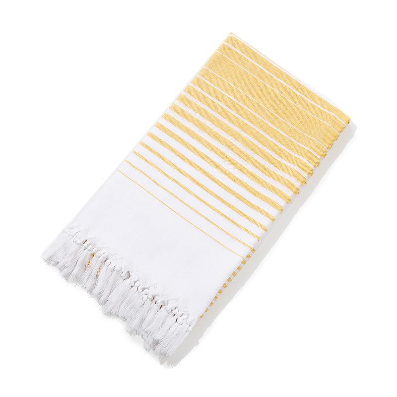 Premium Hot-selling Bathing Türkiye Cotton Adult Tassel Beach Towel Children's Striped Bath Towel Customizable Pad