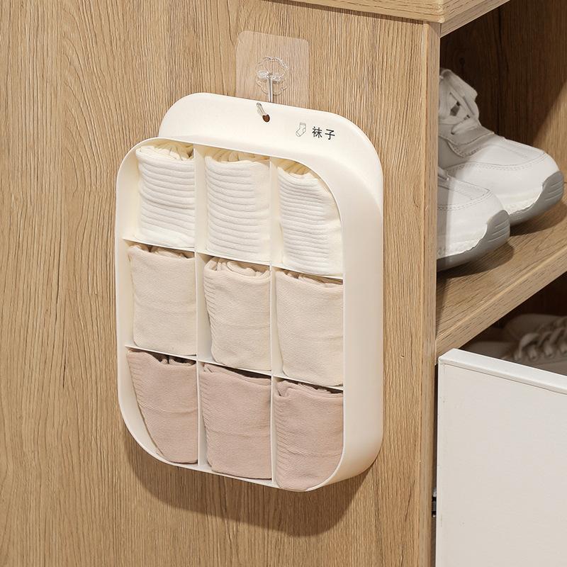 Wall-mounted Underwear Sock Storage Box Closet Bra Garments Holder Bin Drawer Case Large Clothcompartment Box Space-saving