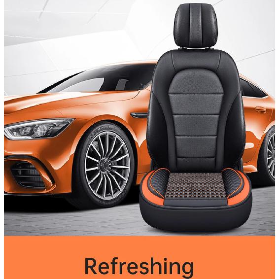 Ice Silk +PU Car Seat Cover Universal Seat Protection Cushion For Prado 120 Kia Rio 4 Mitsubishi Lancer Skoda Octavia 2 MG HS