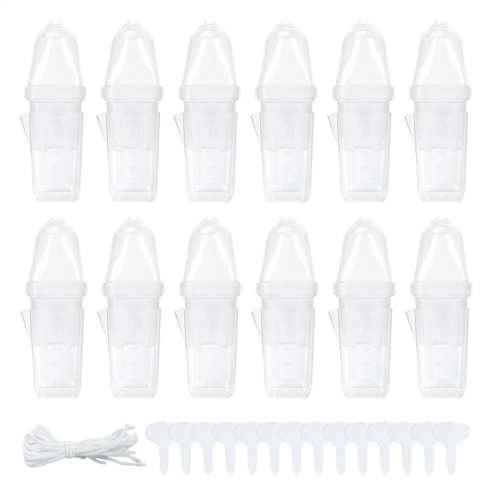 12 Pcs Clear Nursery Planter 2 Inch Self Watering Planter Nursery Pots With Humidity Dome Adjustable Vent Cultivation Box