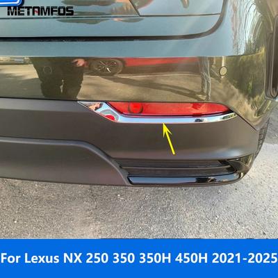 Rear Foglamp Eyelid Eyebrow Trim For Lexus NX 250 350 350H 450H -2024 2025 Chrome Fog Light Lamp Cover Trim Car Accessories