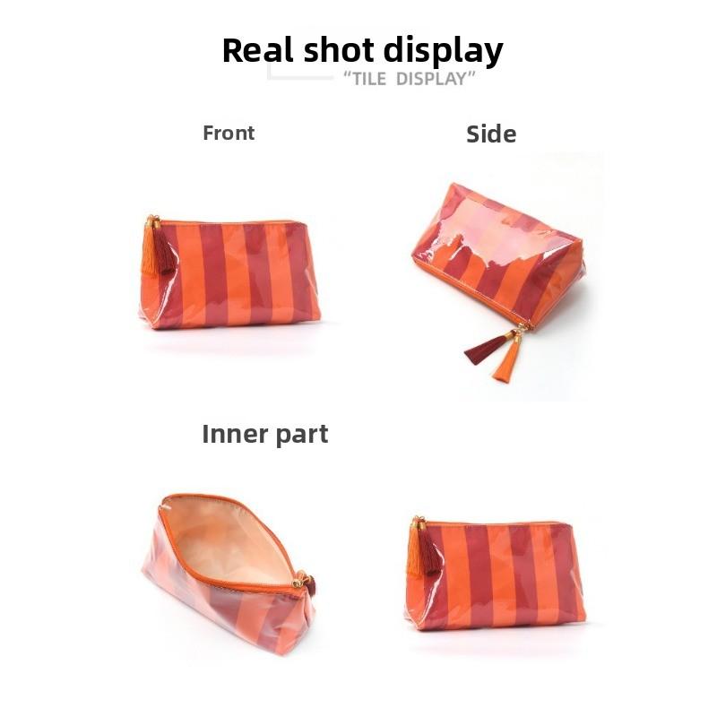 New Outdoor Striped Cosmetic Bag Waterproof Travel Large-capacity Toilet Bag Cosmetic Storage Bag