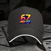 New 1pc, Adjustable Sandwich Baseball Cap Featuring the "67 Racing" Design, Lightweight Printed Women's Hat, "Racing Enthusiast"