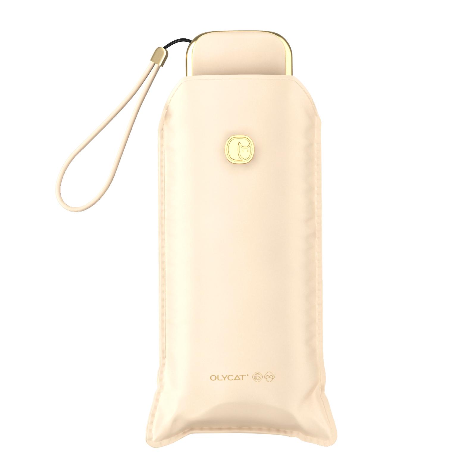 

OLYCAT креативный пятисекционный зонт от дождя для женщин с защитой от ультрафиолета карманный мини-зонт от солнца для девочек дорожный портативный зонтик плоский зонт бежевый