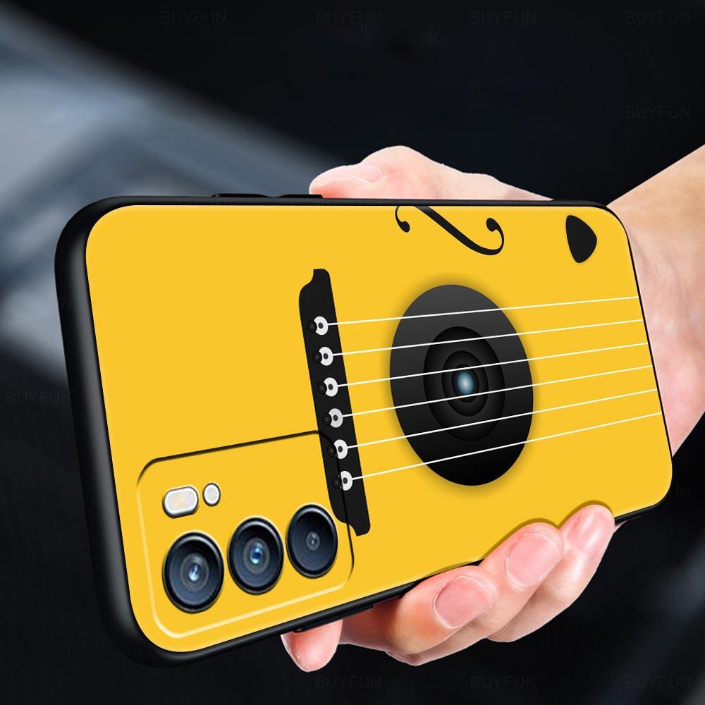 Musikinstrument Gitarre Klavier Handyhülle Für Oppo A54 A53 A52 A9 2020 A15 A95 A16 A76 A74 A12 Find X5 SE Reno6 Pro Plus 5G Hülle