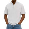 Men's Short Sleeve Half Zip Pullover Shirt Loose Fit Lightweight Casual Top with Stand Collar Suitable for Outdoor and Daily Wear