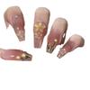 Handmade UV Gel Blush Tulip Press-On Nails - Reusable Nail Art Patches