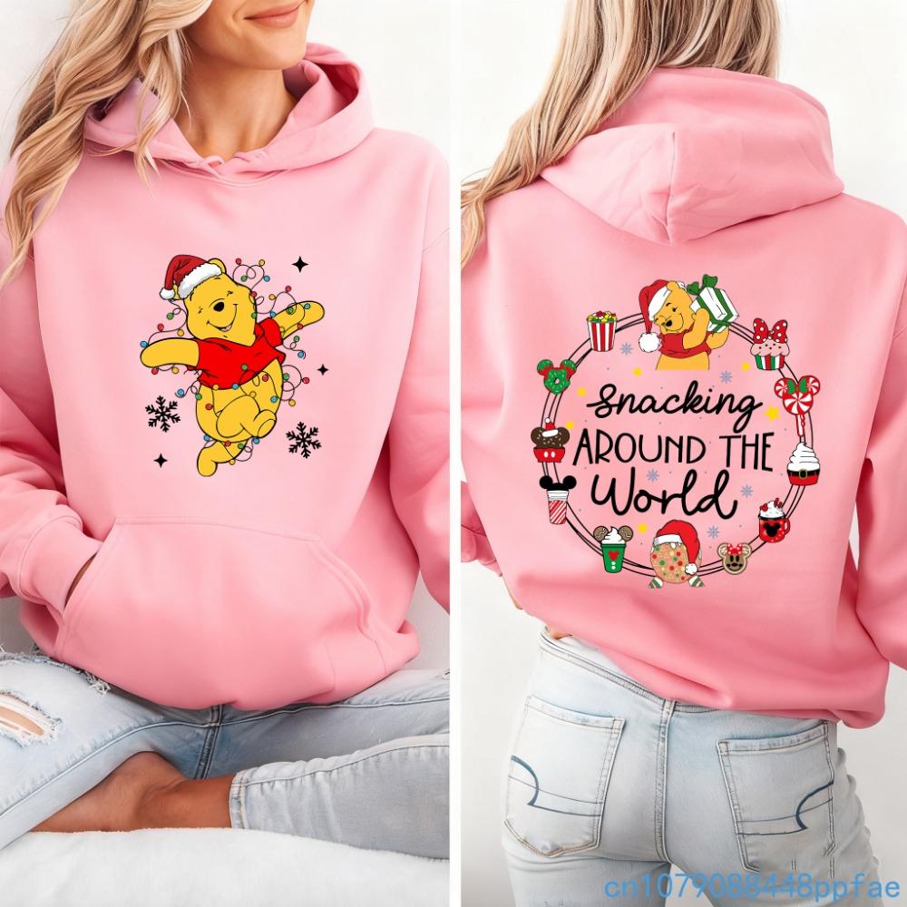 Nová roztomilá mikina s potiskem Vánočního dobrodružství Medvídka Pú Dámská módní ležérní pohodlná vánoční mikina