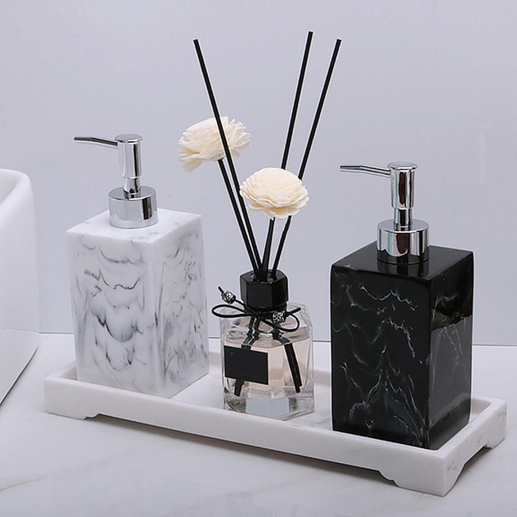 Soap Dispenser Bottle European Marble Pattern Liquid Pump Bottles Leakproof Travel Size