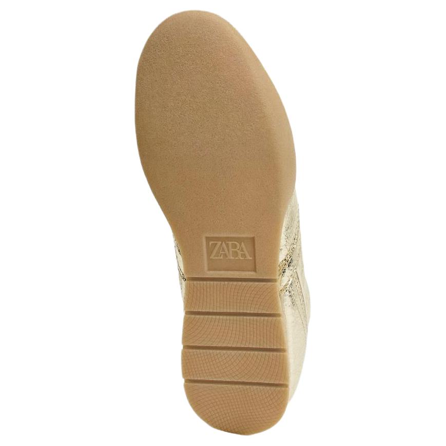 Zara PU Módní Vintage Kotníkové Boty Dámské boty Zlaté 5601610253