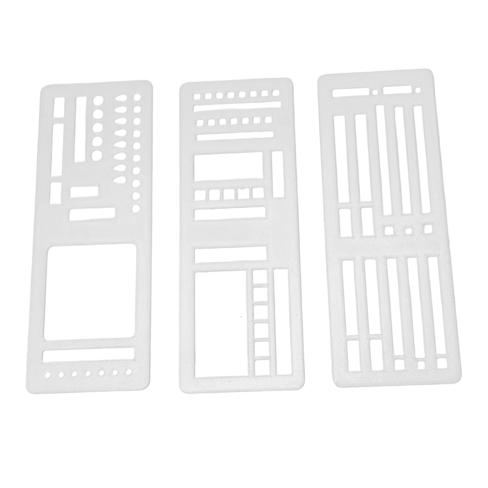 

3 Pieces Journal Stencils Planner Stamps Diary Bookmark Scrapbook Lists Painting Crafts Compact Versatile for Lettering Writing