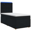 Box Spring Bed with Mattress Black 80 X 200 Cm Fabric