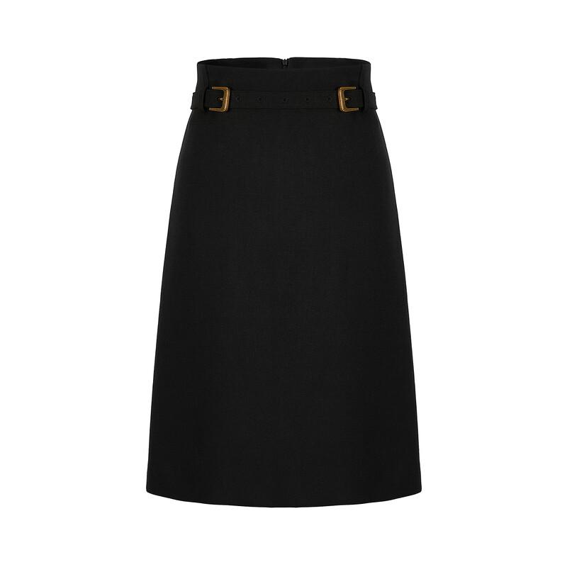 JUZI Annakol Women's Double Metal Belt Midi Skirt