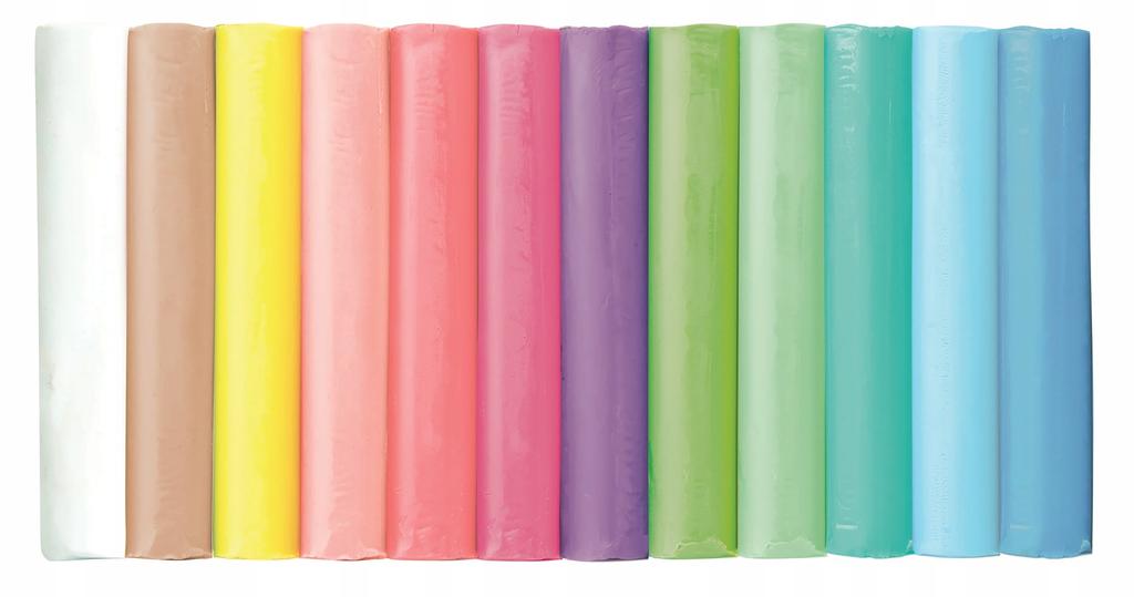 Plastelina 12 kolorów pastelowych miękka masa plastyczna dla dzieci 1 szt.