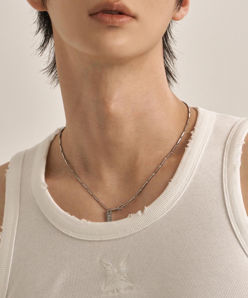 Lanarchive [1188] Thin Stick Chain Necklace