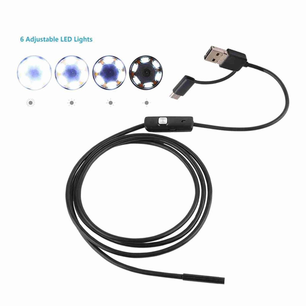 3 In 1 Industrial Endoscope Borescope Inspection Camera Built In 6 LEDs IP67 Waterproof USB Type C Endoscope for