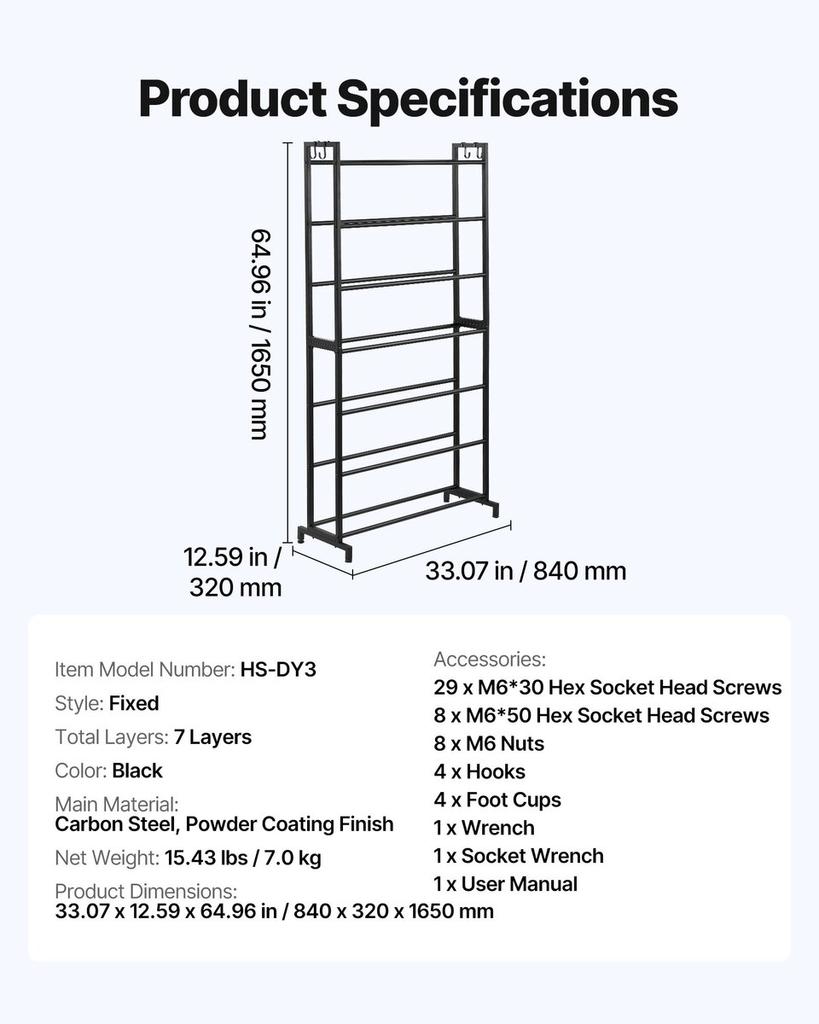3D Printer Filament Storage Rack, 7 Tier Heavy Duty Storage Shelves for 3D Printing Filaments, Filament Spool Holders Racks for 3D Printing Studio,