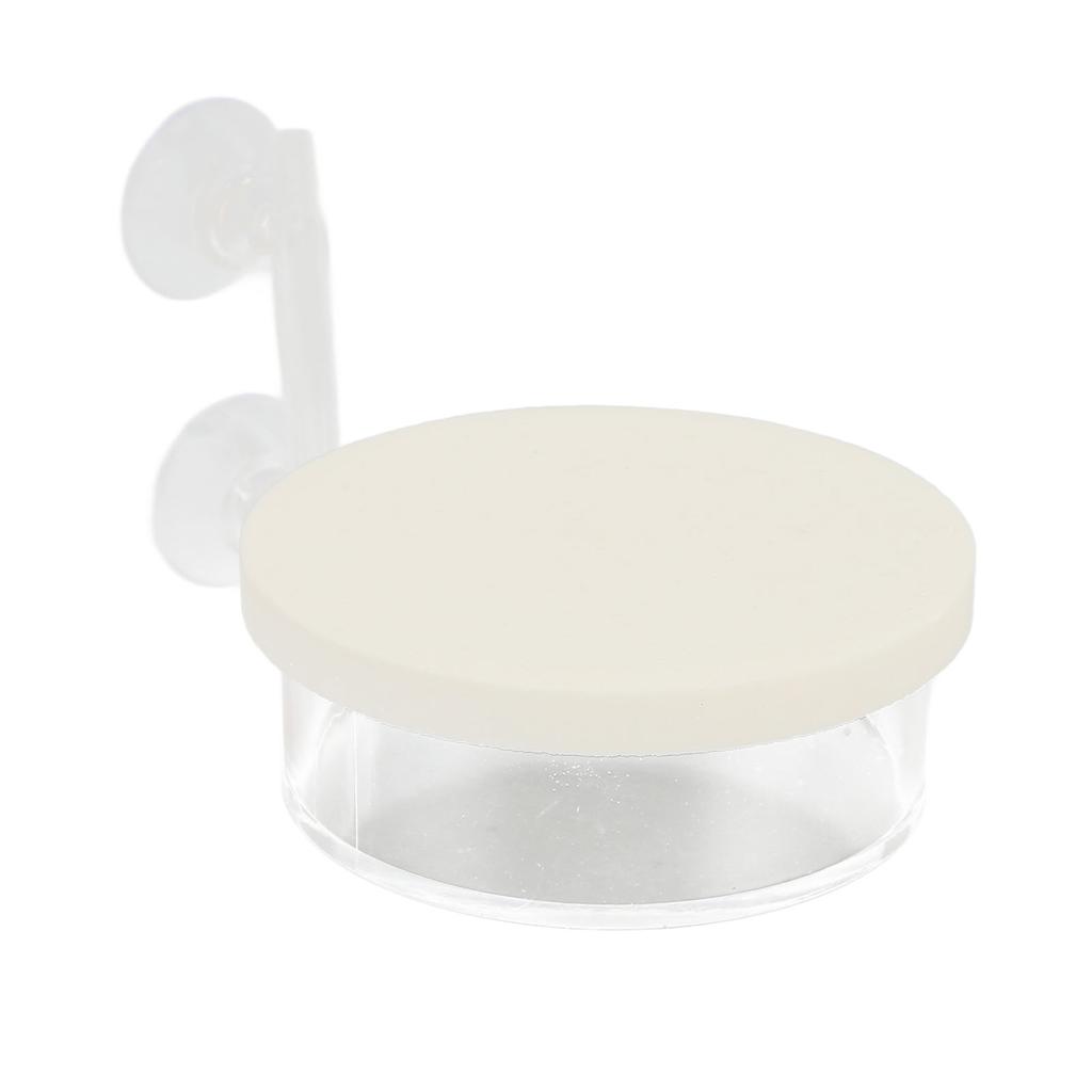 Aquarium Air Refiner High Dissolved Quiet Adjustable Fish Tank Nano Air Stone Disc with Double Suction Cups L White