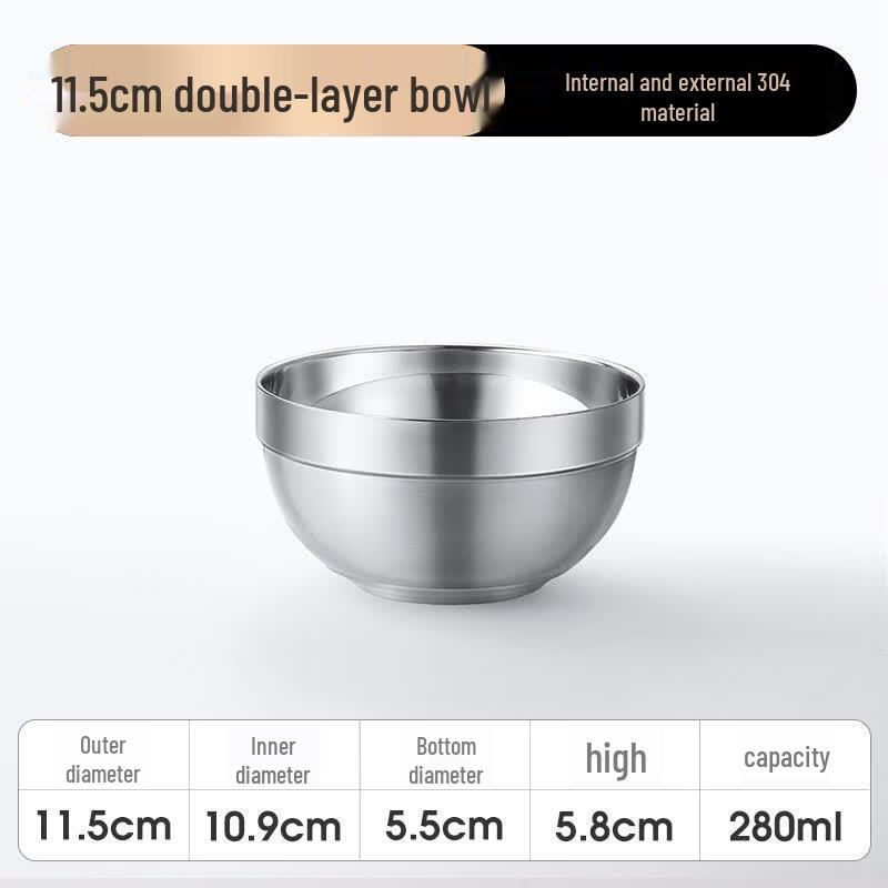 Miyao 304 Stainless Steel Double-Wall Insulated Bowl