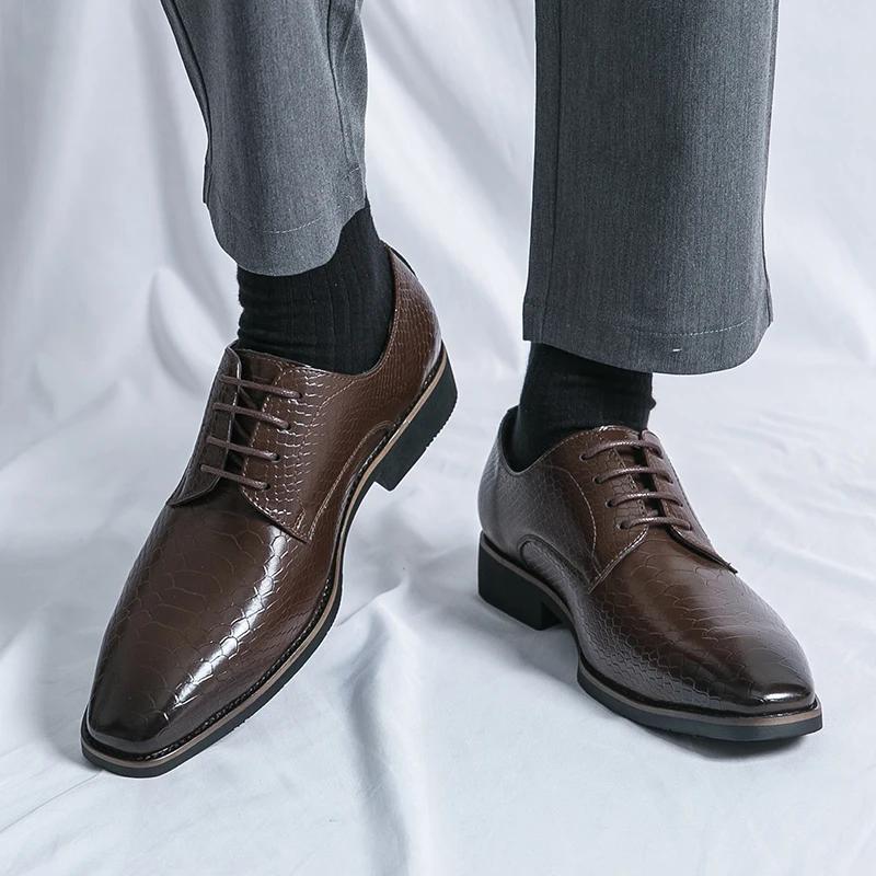 Mens Shoes Leather Male Men's Men Oxfords Dress Shoes for Men Luxury Designer Platform Men Leather Man Shoes