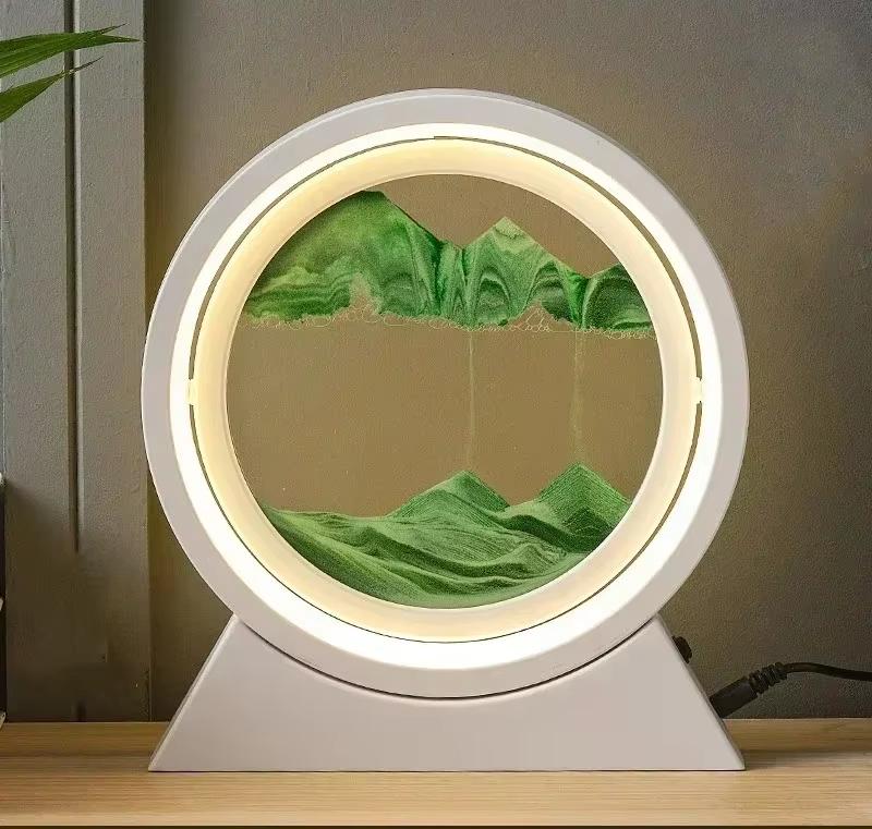 Sandscape Kinetic Sand Art Picture Quicksand Table Lamp Dynamic Liquid Hourglass Moving Sand Painting Flowing Sand Home Decor
