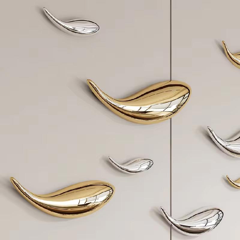 Creative Three-dimensional Fish Wall Decorative Wall Without Perforated Decorations Living Room TV Background Wall Sofa Pendant