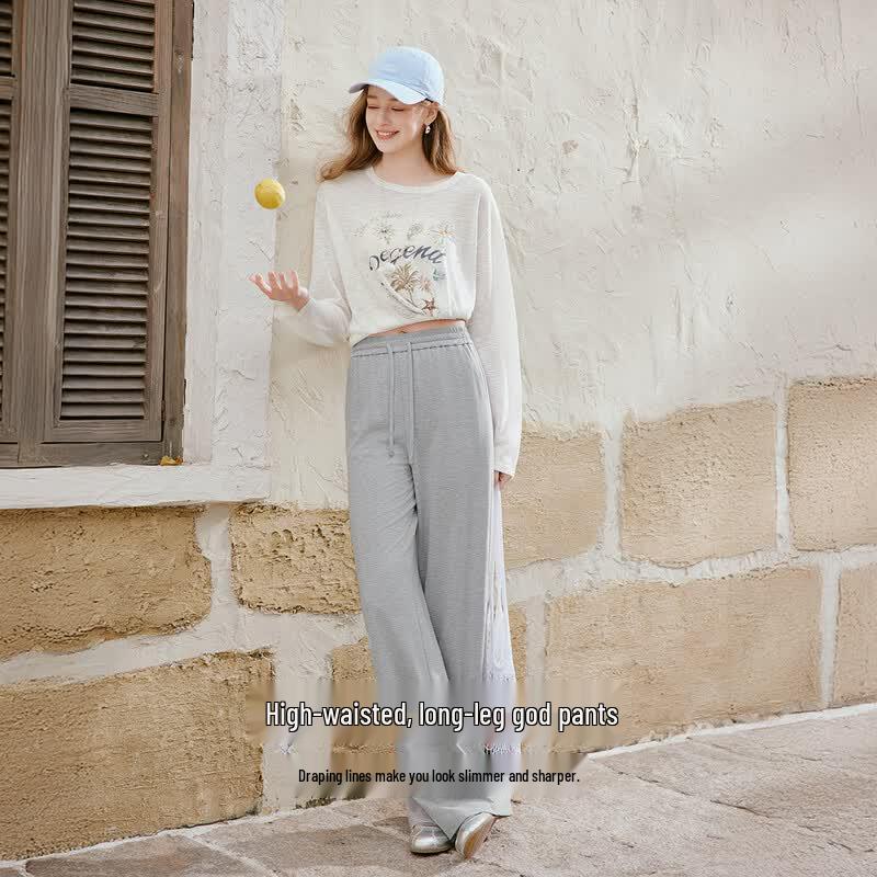 Women's High-Waist Straight Leg Casual Trousers