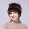 Winter Premium Rabbit Fur Beanie Hats Genuine Rabbit Fur Caps Women Winter Fur Rex Rabbit Knitted Hats Warm Beanie Caps
