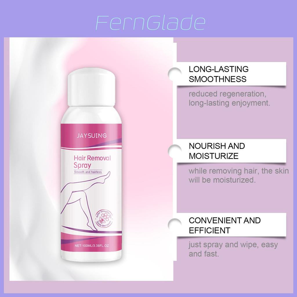 Jaysuing Bee Venom Hair Removal Spray Gentle Smooth Skin Treatment For Underarms And Arms 100ml