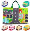 Baby Montessori Weiches Auto Spielzeug mit Karten Spielmatte und Aufbewahrungstasche