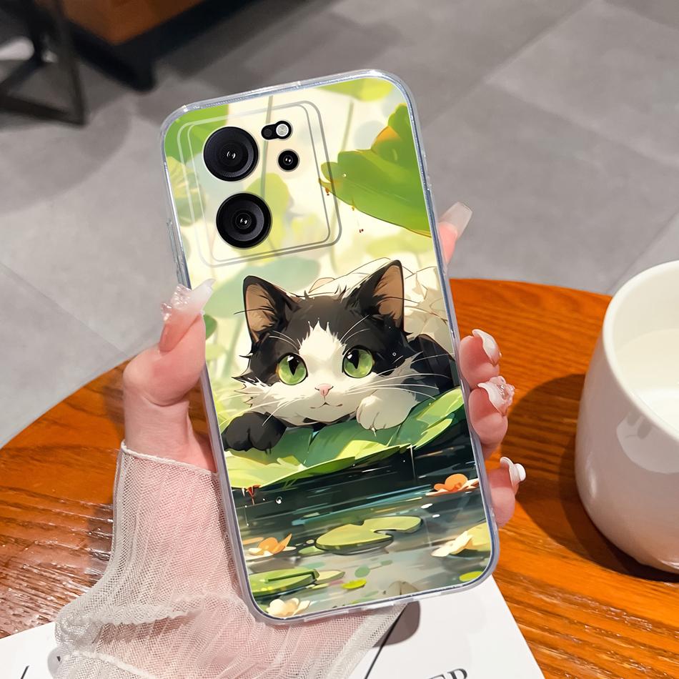 Clear Case For Xiaomi 13T Pro Soft TPU Silicone Cute Cartoon Back Cover For Xiaomi 13 T 13TPro Anti Drop Lightweight Phone Cases