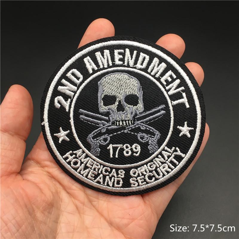 Totenkopf Punk Patches Für Kleidung Stickerei Streifen Diy Abzeichen Nähen Dekoration Kleidung Aufkleber Aufbügeln Aufnäher