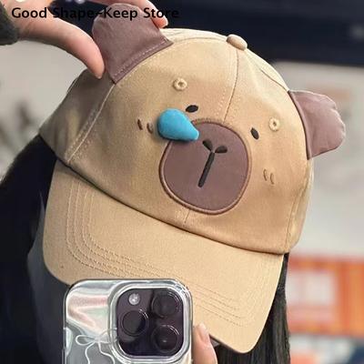 Capybara Stickerei Paar Baseballkappe Sonnenschutz Papa Hüte Trendig Atmungsaktiv Golfkappe Unisex Capibala Hut Baseballkappe