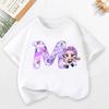 KPop Demon Hunters Child Short Sleeve T-shirt Cartoon Rumi Mira Zoey A-Z Print Cotton Tops Kawaii Summer Casual Tees Kids Gifts