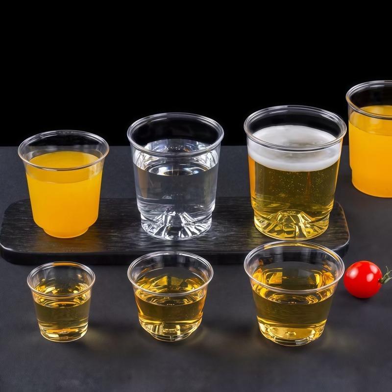 Eco-friendly Clear Plastic Disposable Party Shot Glasses Jelly Cups Tumblers Birthday Kitchen Accessories High Temperature Resistant Tea Cup for Drink