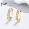 Commuting Earrings 1 Pair Ear-buckle Earrings Circle with Dazzling Cubic