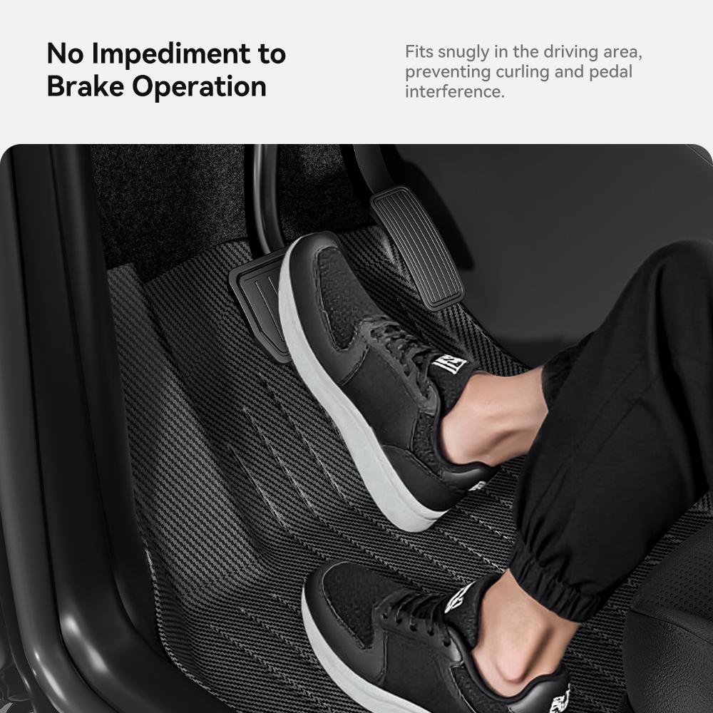 YZ For Tesla Model Y Juniper 2025 TPE Floor Mat Carbon Fiber Pattern Car Waterproof Anti-Slip Trunk Floor Liner Backrest Mats