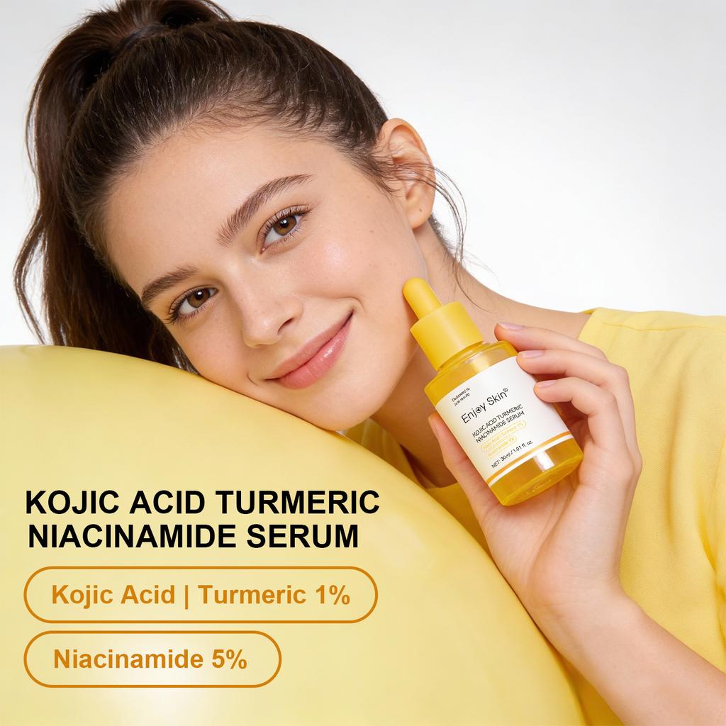 Anti-Wrinkle Brightening Serum with Kojic Acid Turmeric Extract 1% + 5% Niacinamide