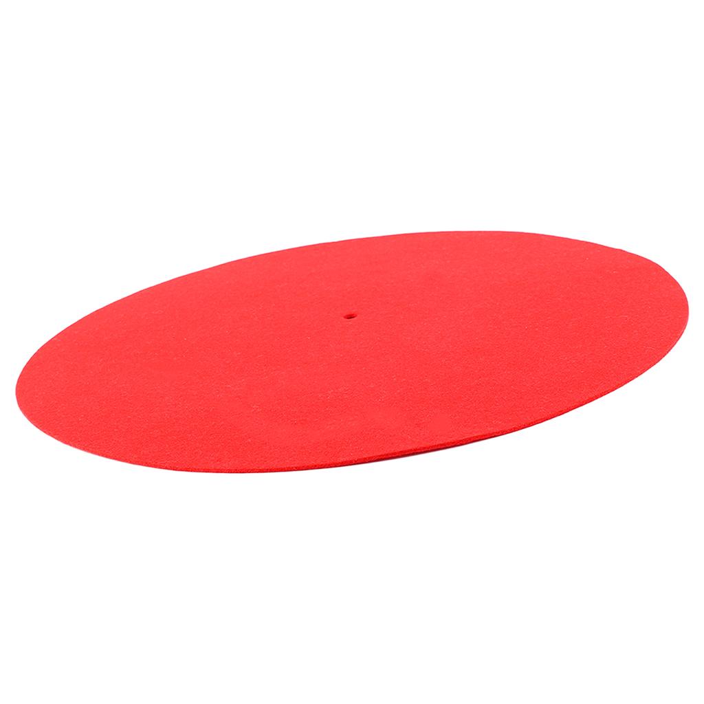 Phonograph Wool Pad Antiskid Shockproof Turntable Red Mat for Record Players 30cm