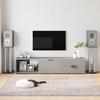 Vidaxl Speaker Stands, 2 Pcs, Black-Silver, Tempered Glass