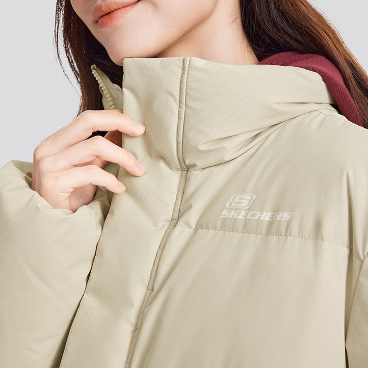 Skechers Teflon Three-Proof Short Down Jacket Unisex outerwear Light-Coffee L324U108-0046