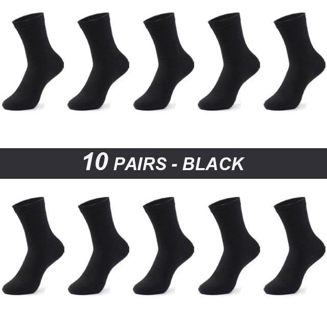 10 Pairs Plus Size Men's Socks Cotton High Quality Black White Business Soft Breathable Winter Male Long Socks New Style