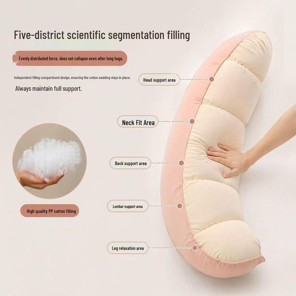 Multi-Functional Pea Bolster Pillow for Girls and Pregnant Women, Full-Body Support for Side Sleeping and Leg Clamping