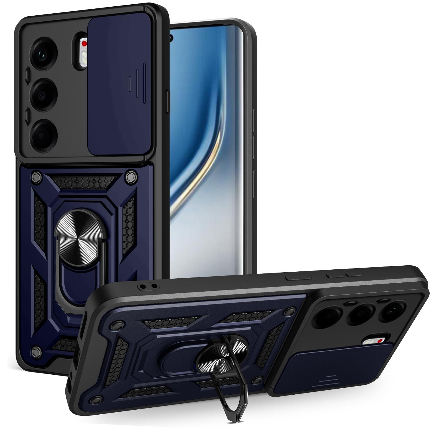 

Чехол для TECNO Camon 40 Pro 4G с выдвижной крышкой для камеры, PC+TPU, подставка, чехол для телефона Blue