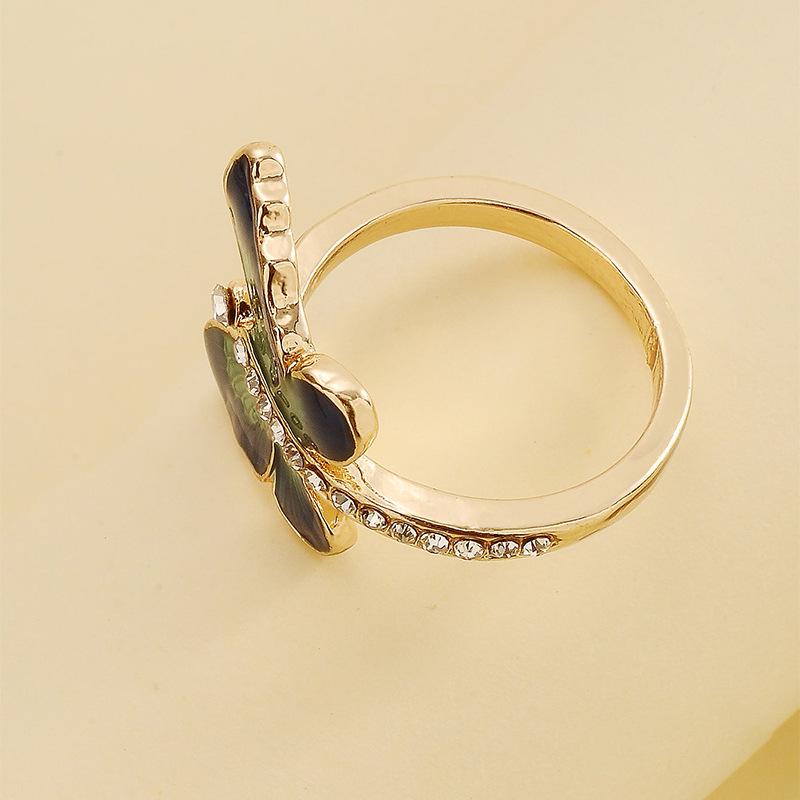European & American Fashion Jewelry: New Rhinestone Enamel Butterfly Ring