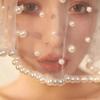 French Wedding Veils Pearls Beads Bride Head Gauze New Brides Veil  Wedding Accessories