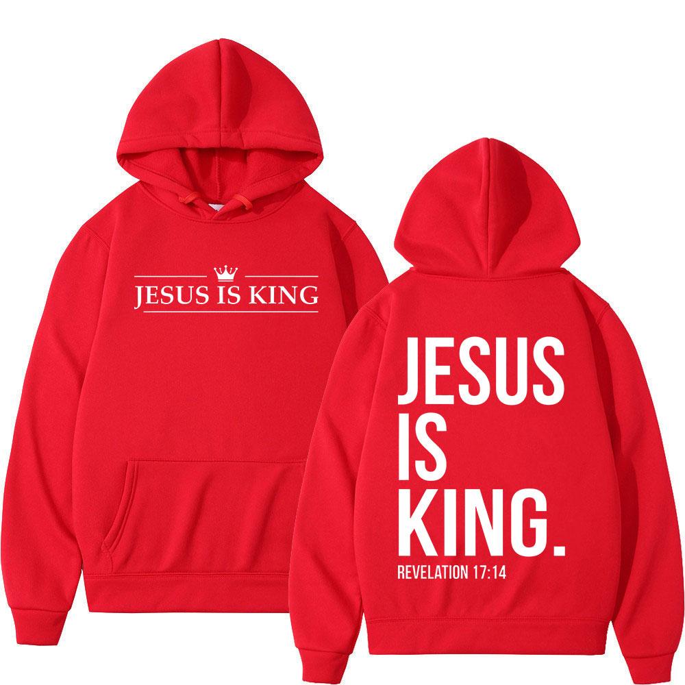Ježíš je král Křesťanské biblické verše Mikiny Pánské Dámské Oblečení Móda Harajuku Mikiny Fleece Ležérní Oversized Pulovry