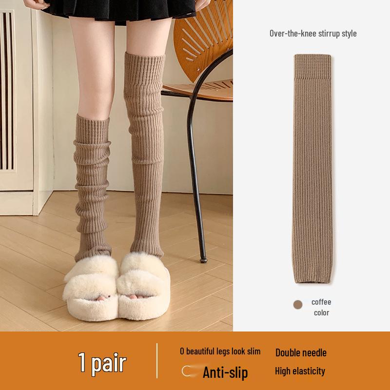 

Женские носки Zhuji средней длины, однотонные, для похудения, модные, теплые, универсальные, ворсистые носки на весну и осень коричневый