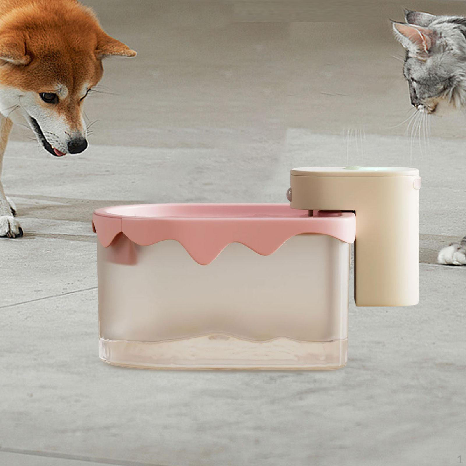 

Кошачья вода 2,5 л Бытовой компактный умный контейнер для питья с многослойной миской для питья для домашних животных для розовый